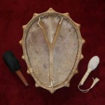 Large Oval Drum - natural, wood-Y-handle - inside