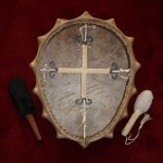 Large Oval Drum - natural, metal-curl-handle - inside
